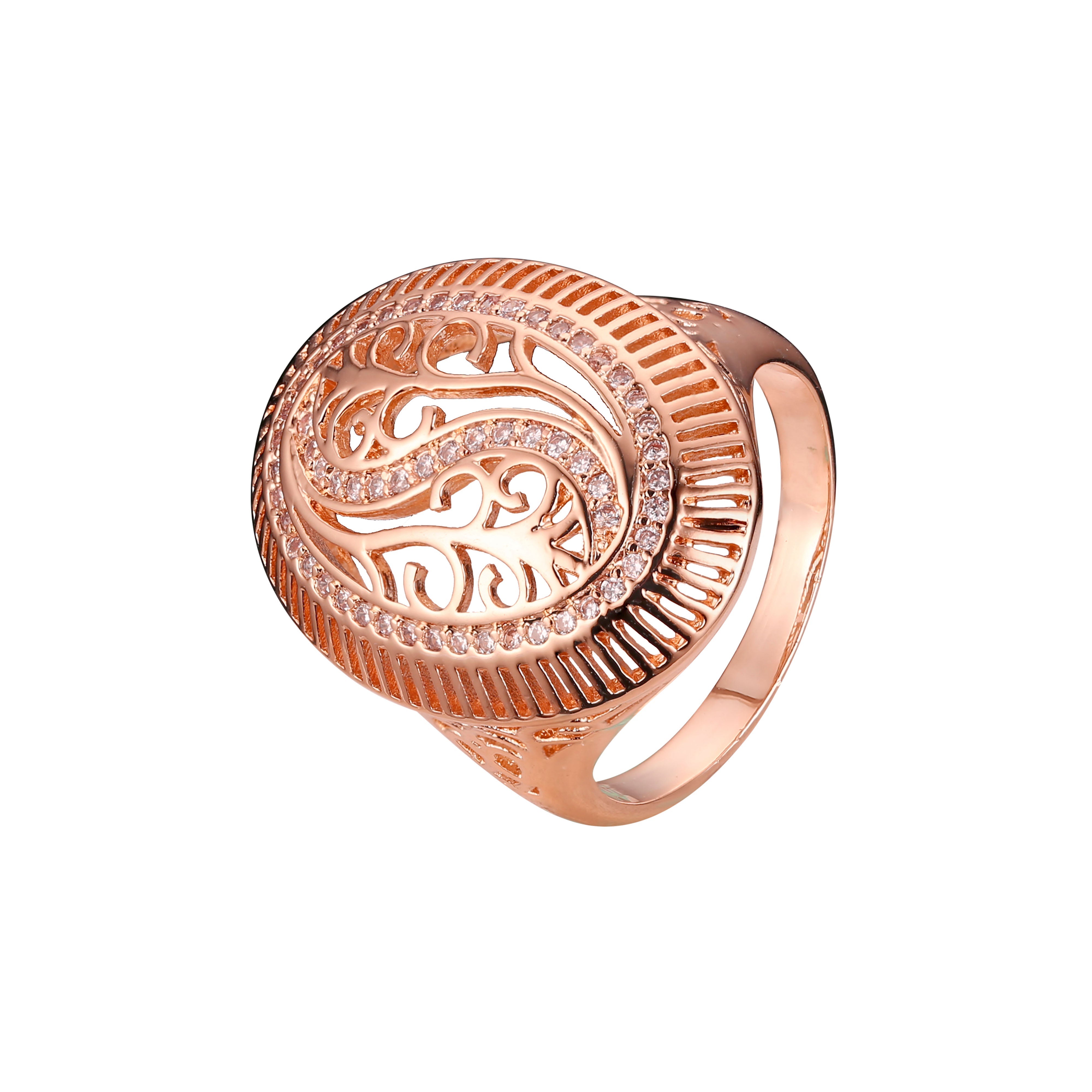 Anéis em ouro 14K, cores banhadas a ouro rosa