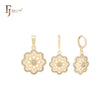 Conjunto de joyas de oro de 14 quilates con colgante y estrella redondeada octogonal de circonitas blancas