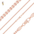 Rounded wide 2.5mm Rose Gold Box Link Chain