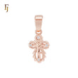 White CZs Christian Catholic INRI Rose Gold Crucifix Cross Religious Pendant