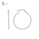 Серьги-кольца Rounded Alternative с веревочным узором 14K Gold, Rose Gold