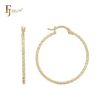 Серьги-кольца Rounded Alternative с веревочным узором 14K Gold, Rose Gold
