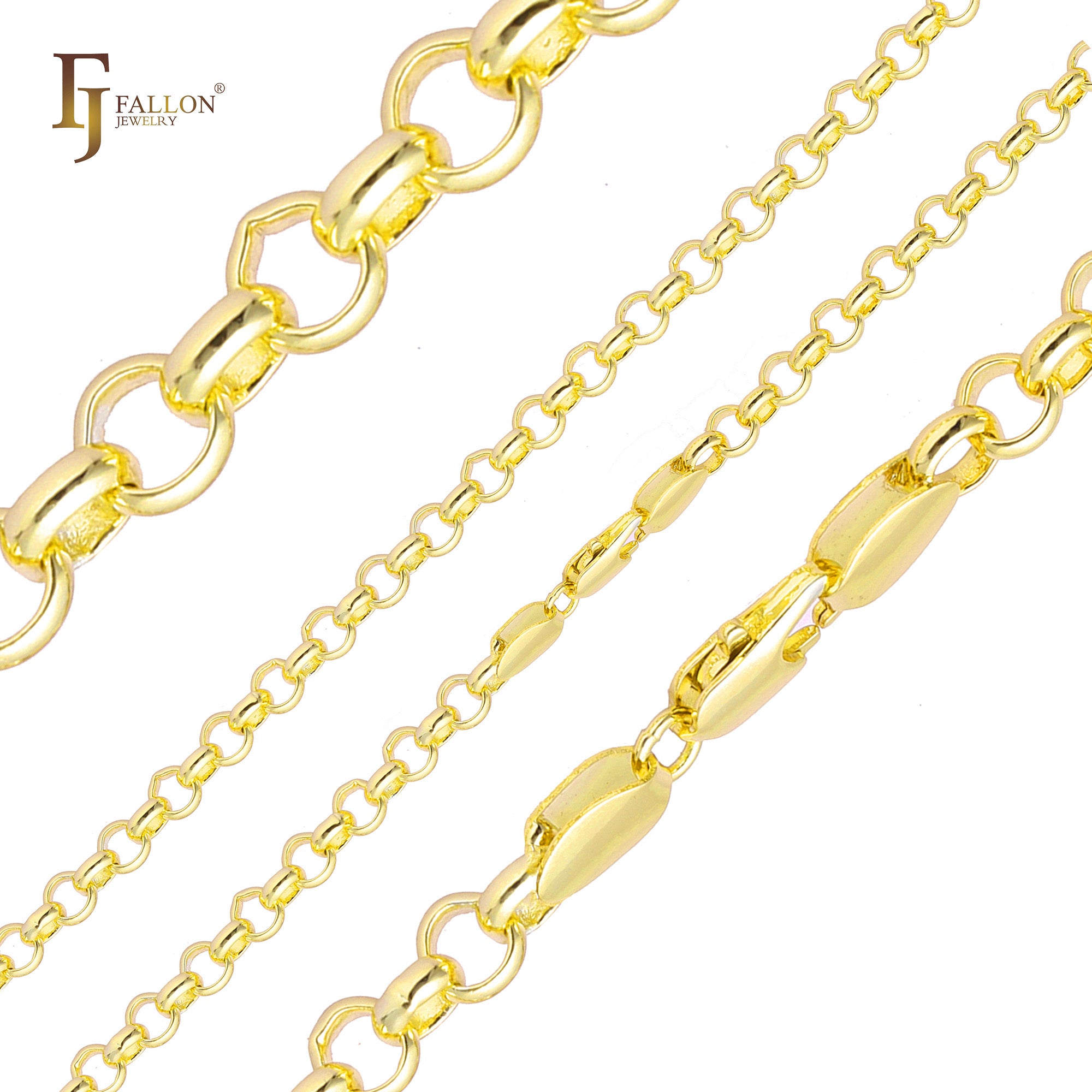 Классические цепочки Rolo Belcher с покрытием из Жёлтое золото 585 пробы, 18-каратного золота, Красное золото 585 пробы, белого золота