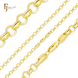 Классические цепочки Rolo Belcher с покрытием из Жёлтое золото 585 пробы, 18-каратного золота, Красное золото 585 пробы, белого золота