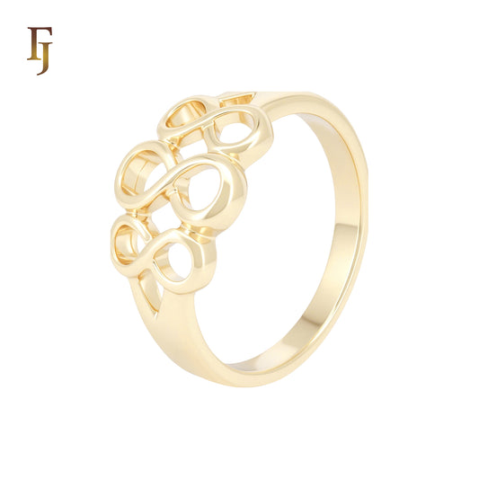 Minimalism of triple infinity sign 14K Gold Rings
