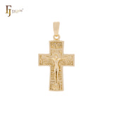 Crucifijo de Jesús en oro rosa, colgante de cruz de oro de 14 quilates