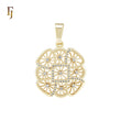 Snowflake of white CZs 14K Gold Pendant