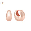 Chuncky Glossy Bucket shaped Rose Gold Small Huggie Earrings