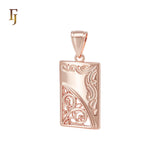 Squared window of Filigree Rose Gold Fashion Pendant