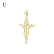 Valentine Praying Cupid Angel Baby wings 14K Gold Pendant