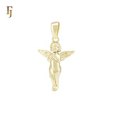 Valentine Praying Cupid Angel Baby wings 14K Gold Pendant