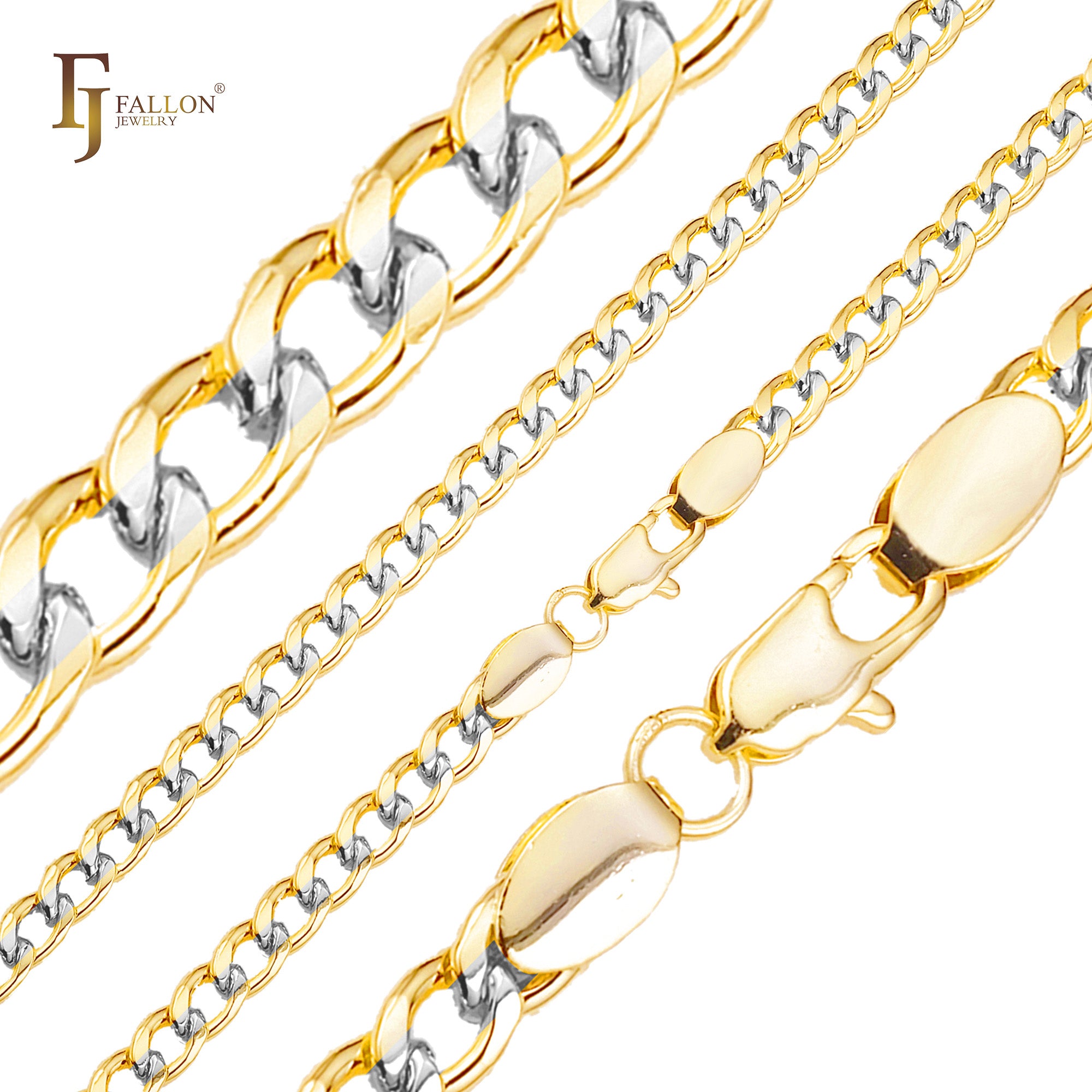 Цепочки с круглыми звеньями, покрытие из розового золота, золота 14 карат, белого золота