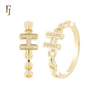 Chain linked Alphabet of H white CZs 14K Gold, Rose Gold Fashion Rings 7.2mm