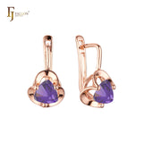 .Solitärohrringe aus Roségold mit weißen CZ-Krallen