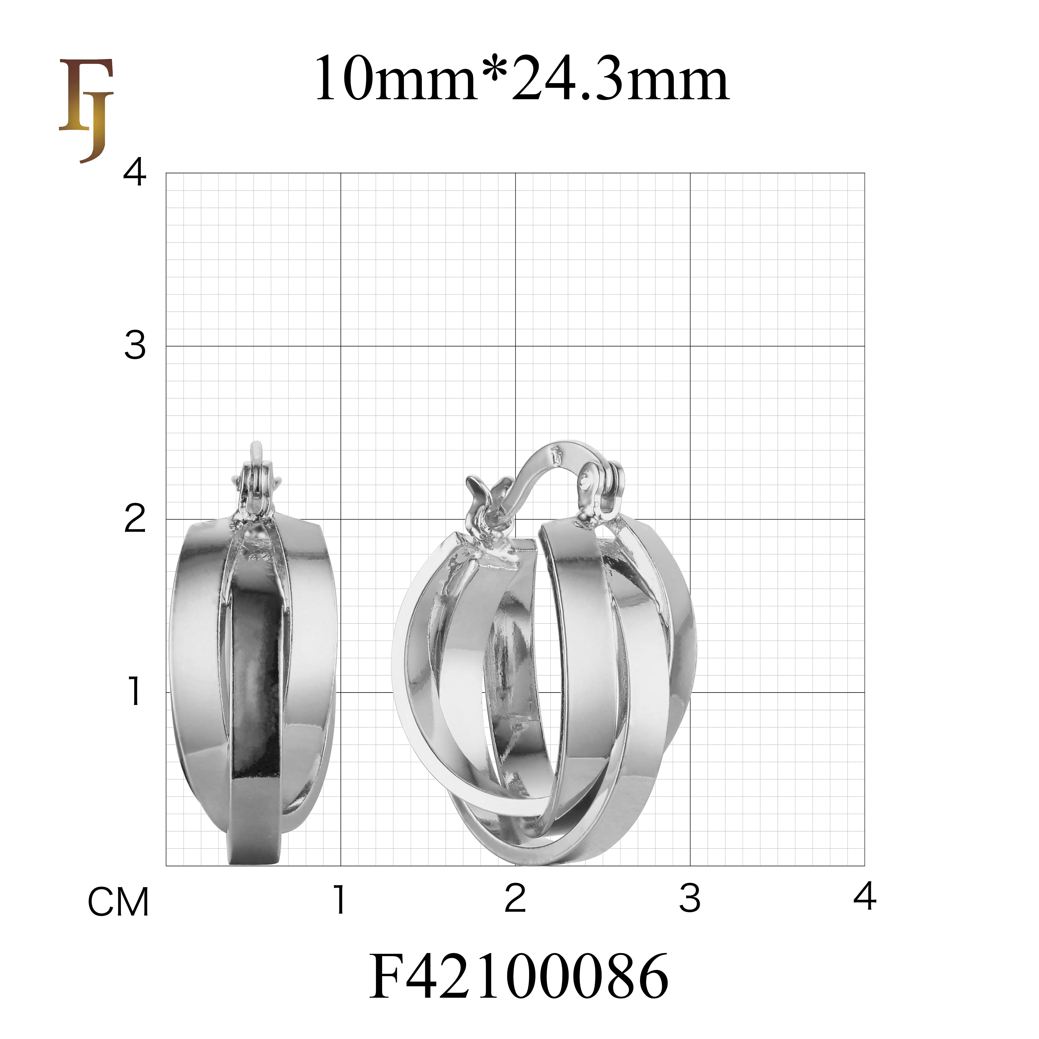 Aretes de aro Trinity en Oro de 14K, Oro Rosa, baño de dos colores