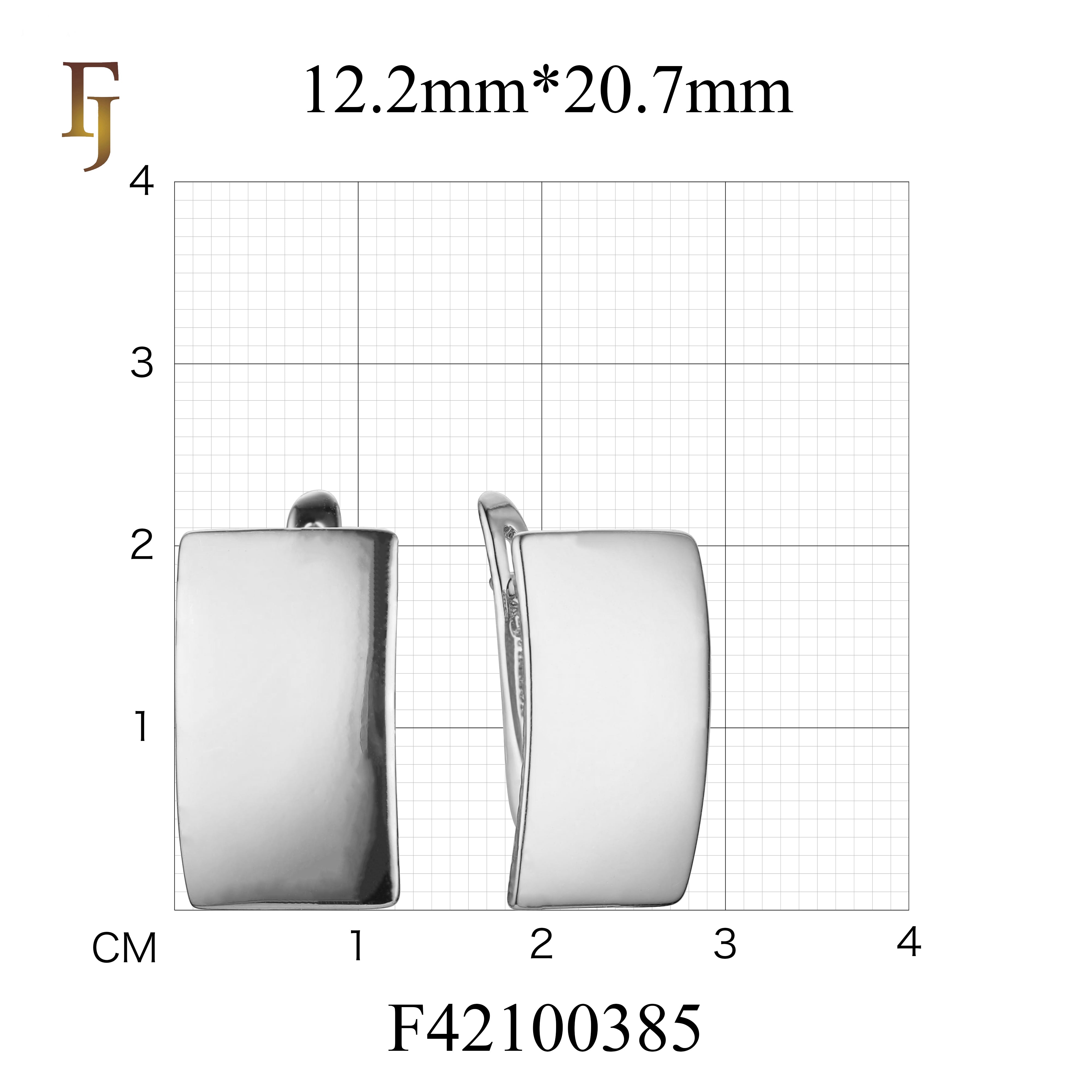 Escudo de Rufina - Pendientes cuadrados planos sencillos de oro rosa 585 y oro de 14 quilates de alta calidad de FJ Jewelry