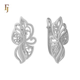 Pendientes flor mariposa en Oro de 14K, baño de Oro rosa colores
