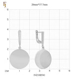 Pendientes minimalistas de clip con disco redondeado plano en oro de 14 quilates, oro rosa y oro blanco.
