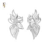 Pendientes Hojas mariposa en Oro de 14K, baño de Oro Rosa colores
