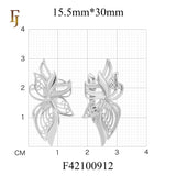 Pendientes Hojas mariposa en Oro de 14K, baño de Oro Rosa colores