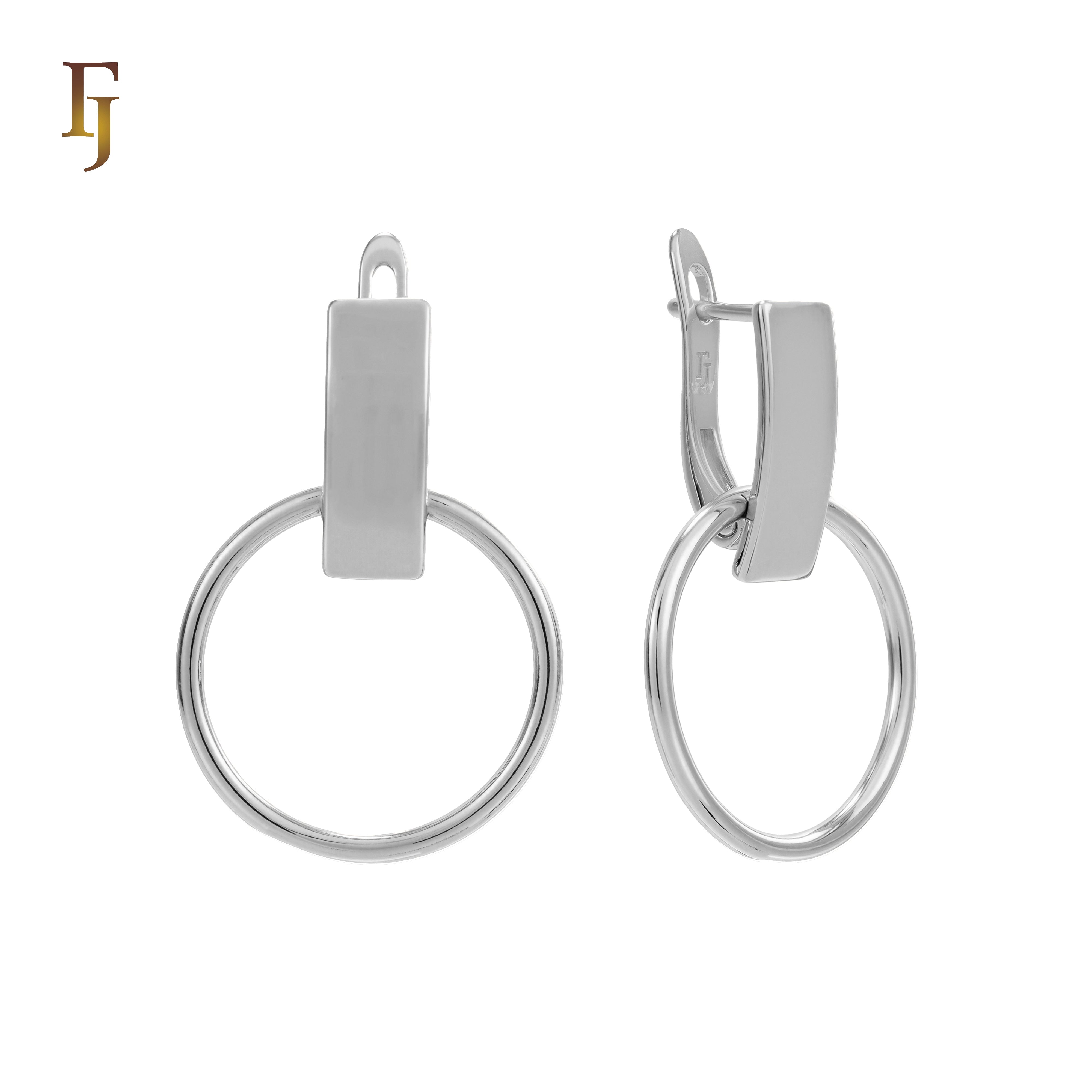 Aretes colgantes de alambre circular en Oro 14K, colores baño de oro rosa