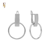 Aretes colgantes de alambre circular en Oro 14K, colores baño de oro rosa