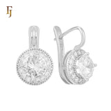 .Halo aretes de circonitas coloridas chapados en oro de 14K, oro rosa