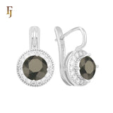 .Halo aretes de circonitas coloridas chapados en oro de 14K, oro rosa