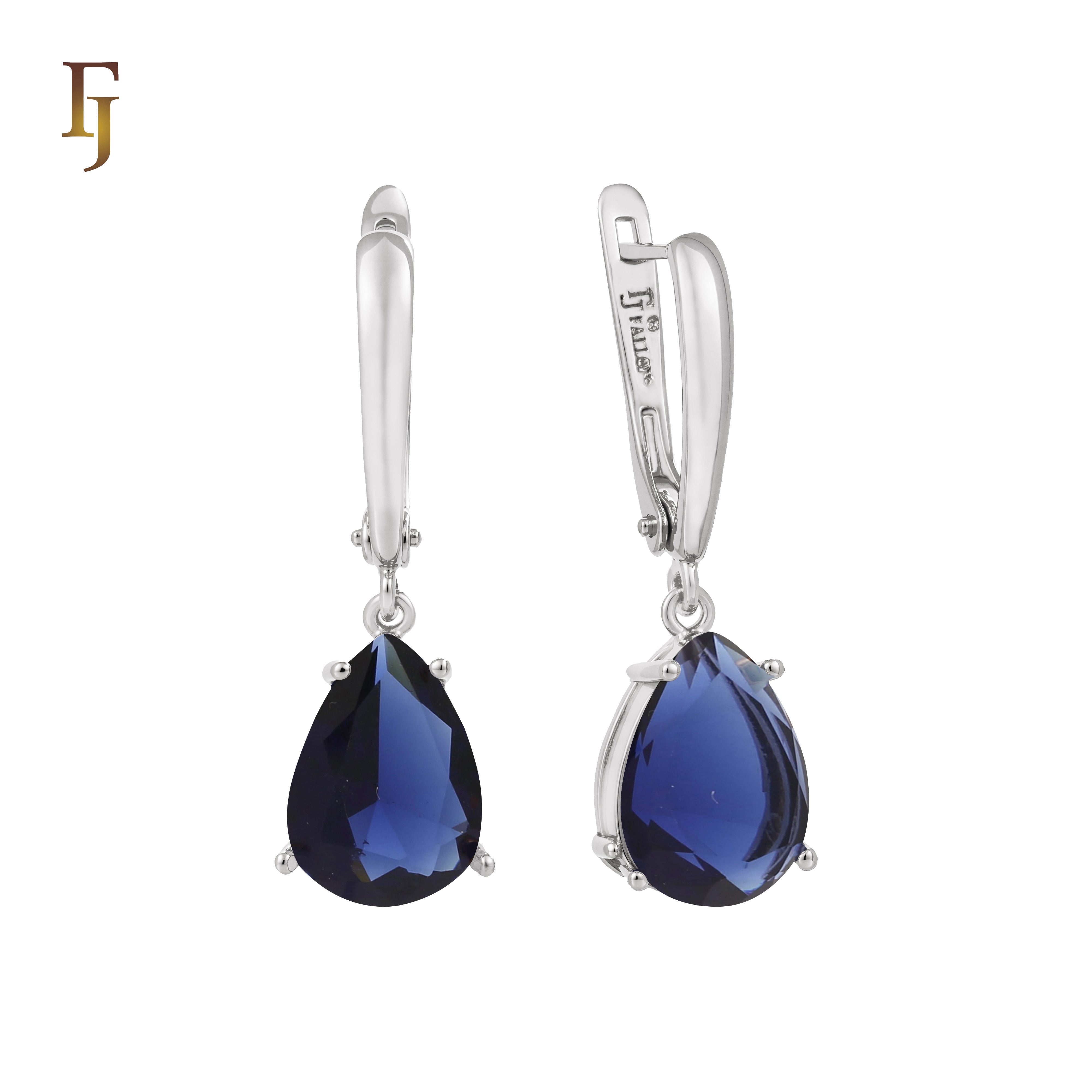 .Aretes de piedra en forma de lágrima en colores chapados en oro de 14 quilates, oro rosa y oro blanco.