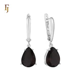 .Aretes de piedra en forma de lágrima en colores chapados en oro de 14 quilates, oro rosa y oro blanco.
