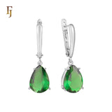 .Aretes de piedra en forma de lágrima en colores chapados en oro de 14 quilates, oro rosa y oro blanco.