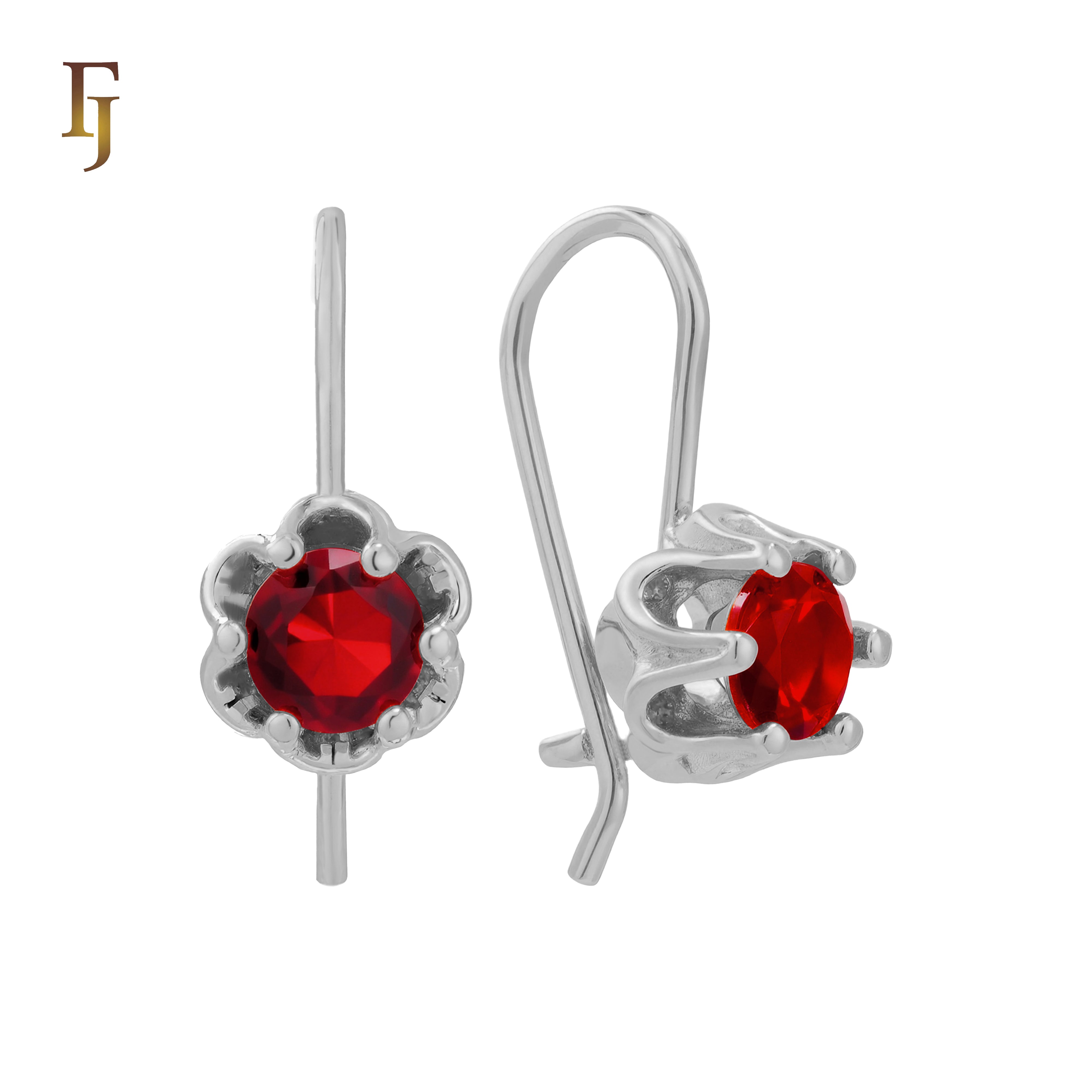 .Aretes solitarios de gancho de alambre con circonitas coloridas chapados en oro de 14 quilates, oro rosa