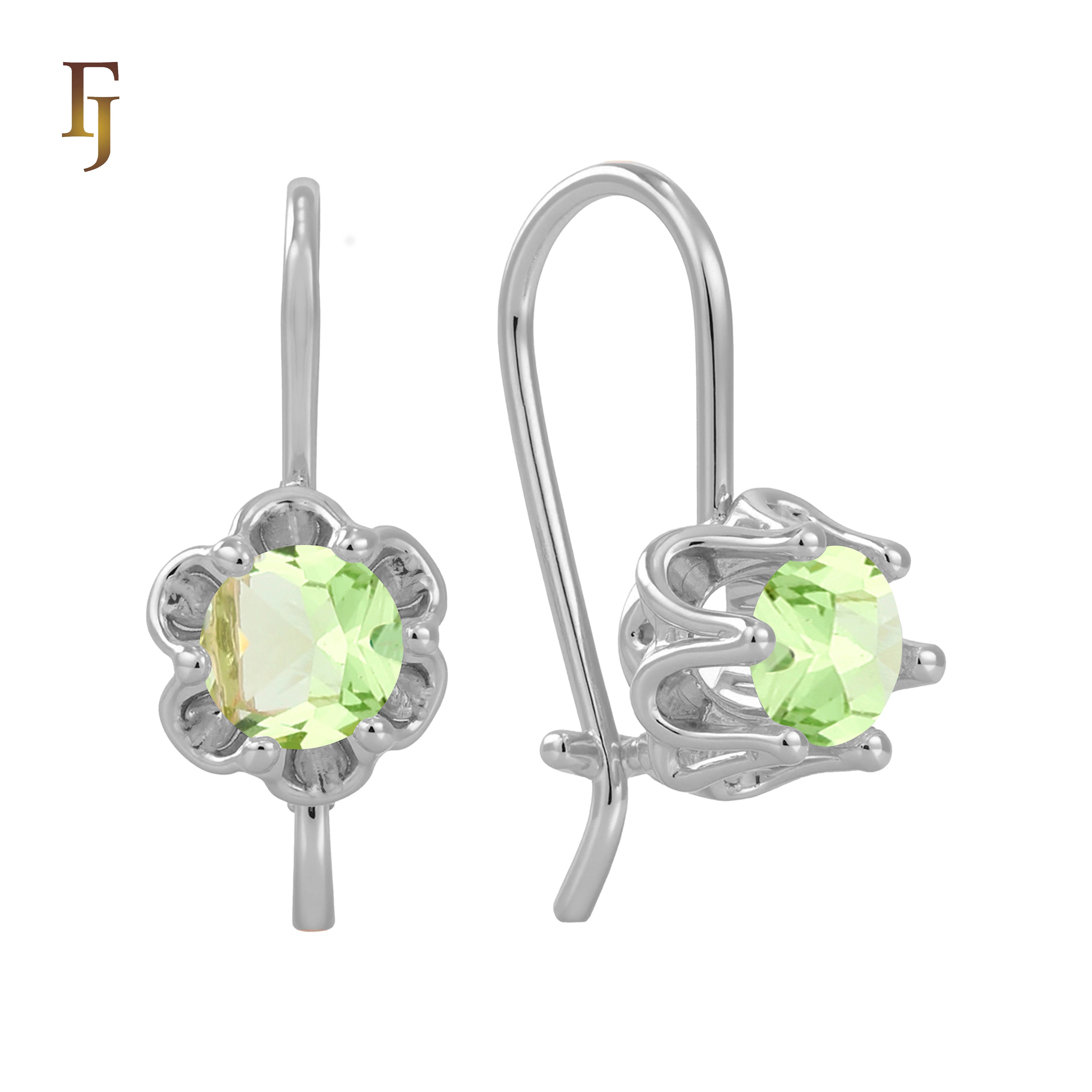 .Aretes solitarios de gancho de alambre con circonitas coloridas chapados en oro de 14 quilates, oro rosa