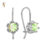 .Aretes solitarios de gancho de alambre con circonitas coloridas chapados en oro de 14 quilates, oro rosa