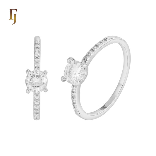 Anillos solitarios de oro rosa adoquines