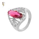 Anillos de piedra ovalada con solitario de oro rosa