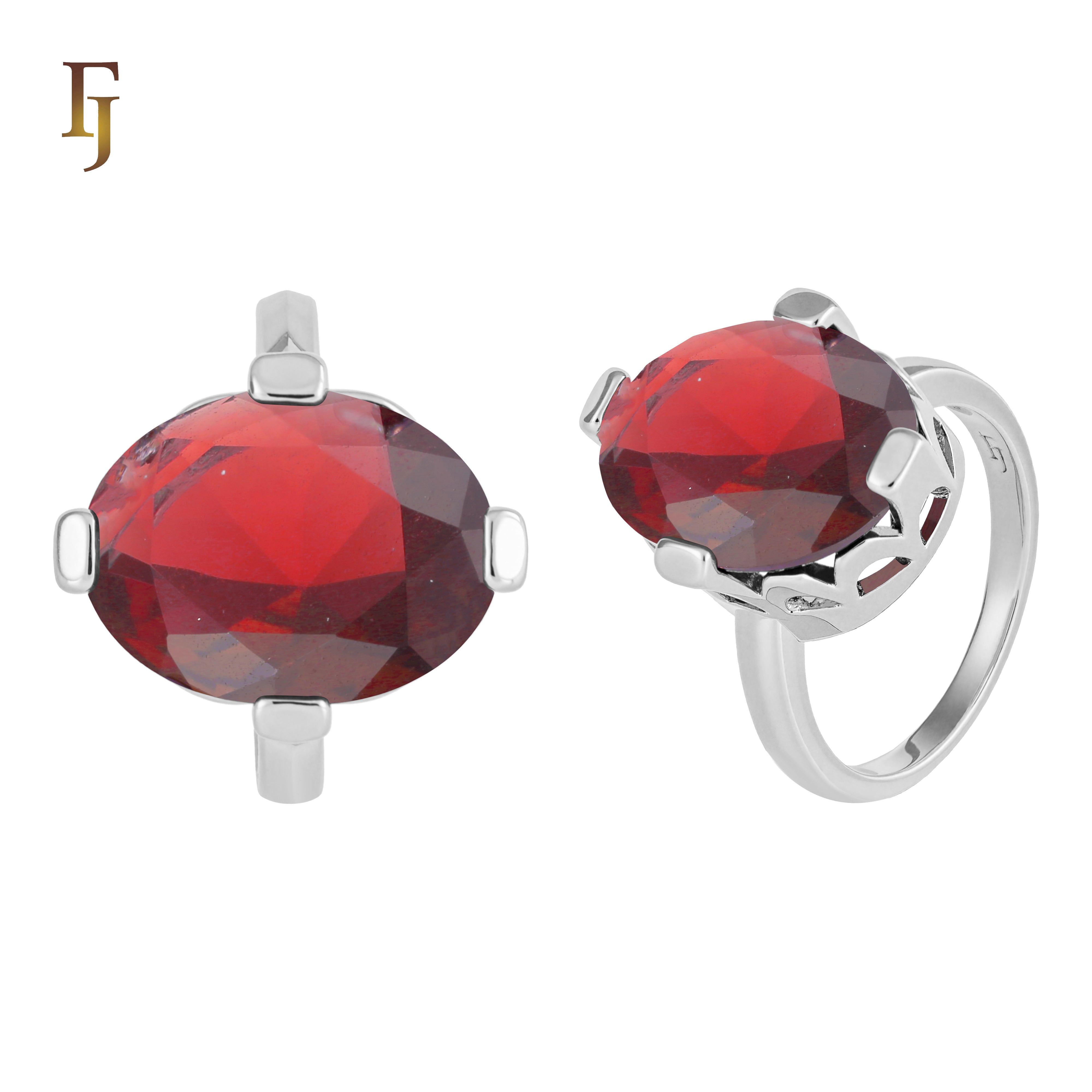 Anillos solitarios de oro rosa con piedras grandes gigantes