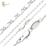 Solid snail link hammered chains plated in 14K Gold, Rose Gold, two tone, white gold