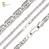 Classic Snail link chains plated in 14K Gold, Rose Gold [Flatten Flank]