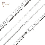 Cadenas de eslabones mixtos Figaro & Mirror de oro de 14 quilates y oro blanco