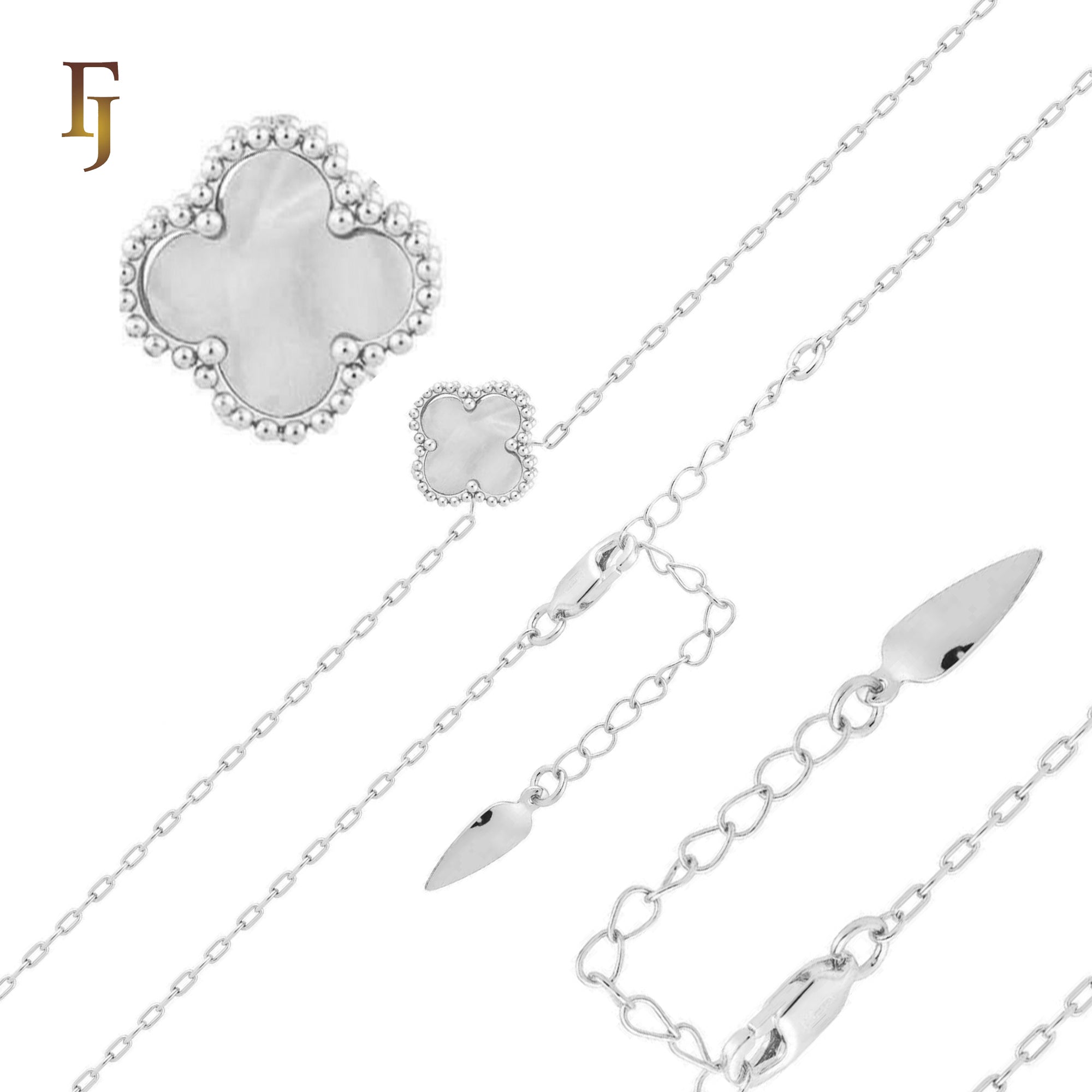 Браслеты или цепочки в форме скрепок из розового золота белого или черного клевера