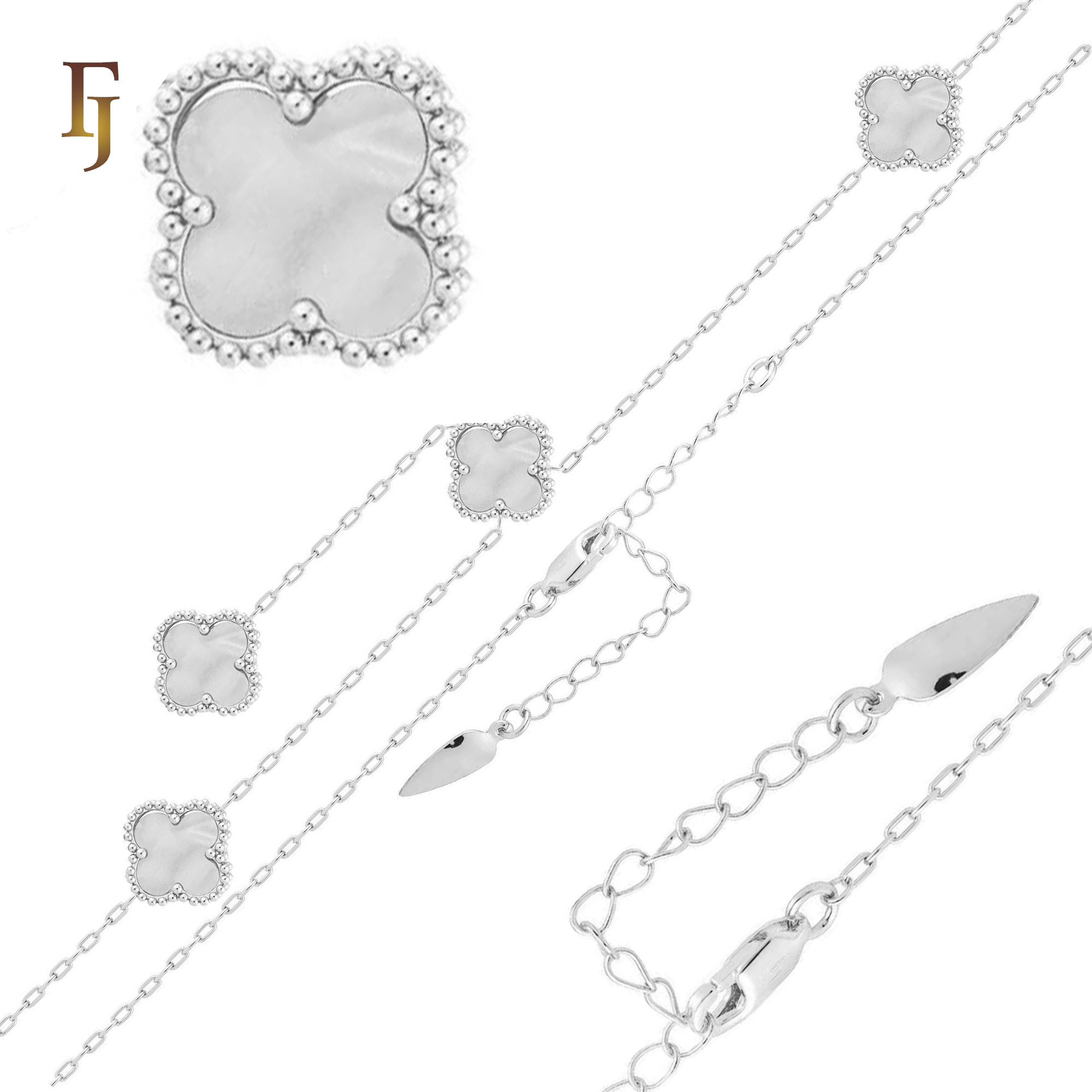 Classic Clover Beaded Four 4 Pieces Necklaces Chain