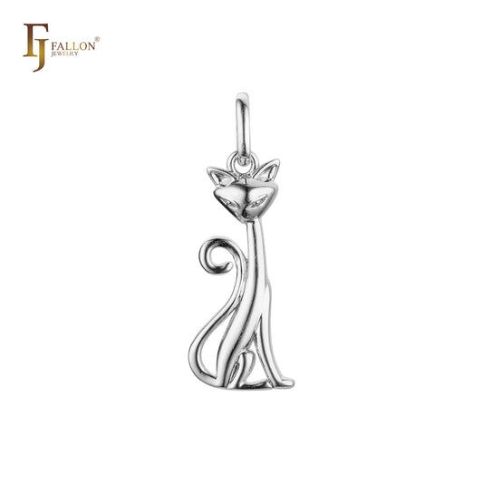 .Rose Gold little cat pendant