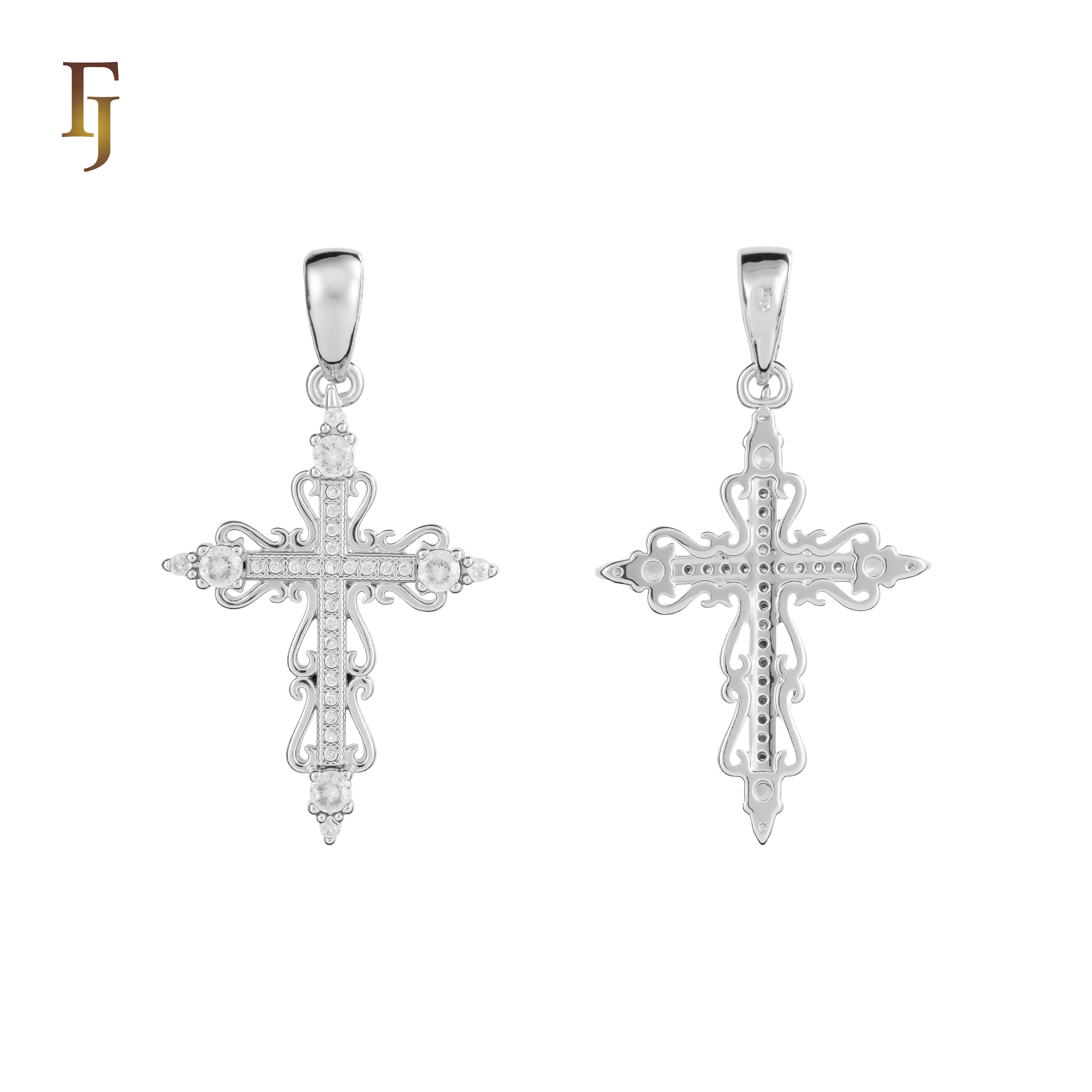 Orthodox Cross Pendant Collection – Religious Gold-Plated Charms with CZ Stones for Faith & Gifts
