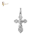 Eastern Orthodox Russian budded pendant in 14K Gold, Rose Gold two tone plating colors