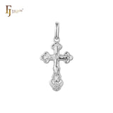 .crucifix Eastern Orthodox Russian 14K Gold, Rose Gold two tone, White Gold pendant