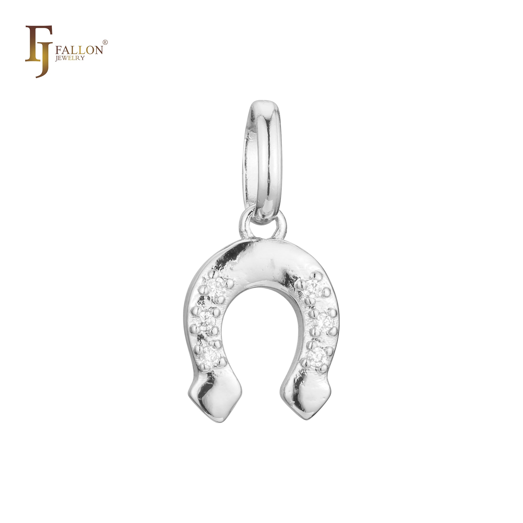 Шесть кластеров белого фианита Horseshoe Rose Gold, 14K Gold, White Gold цвета покрытия