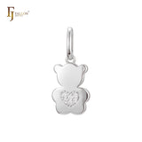 Pingente de animal ursinho em ouro rosa, cores banhadas a ouro 14K