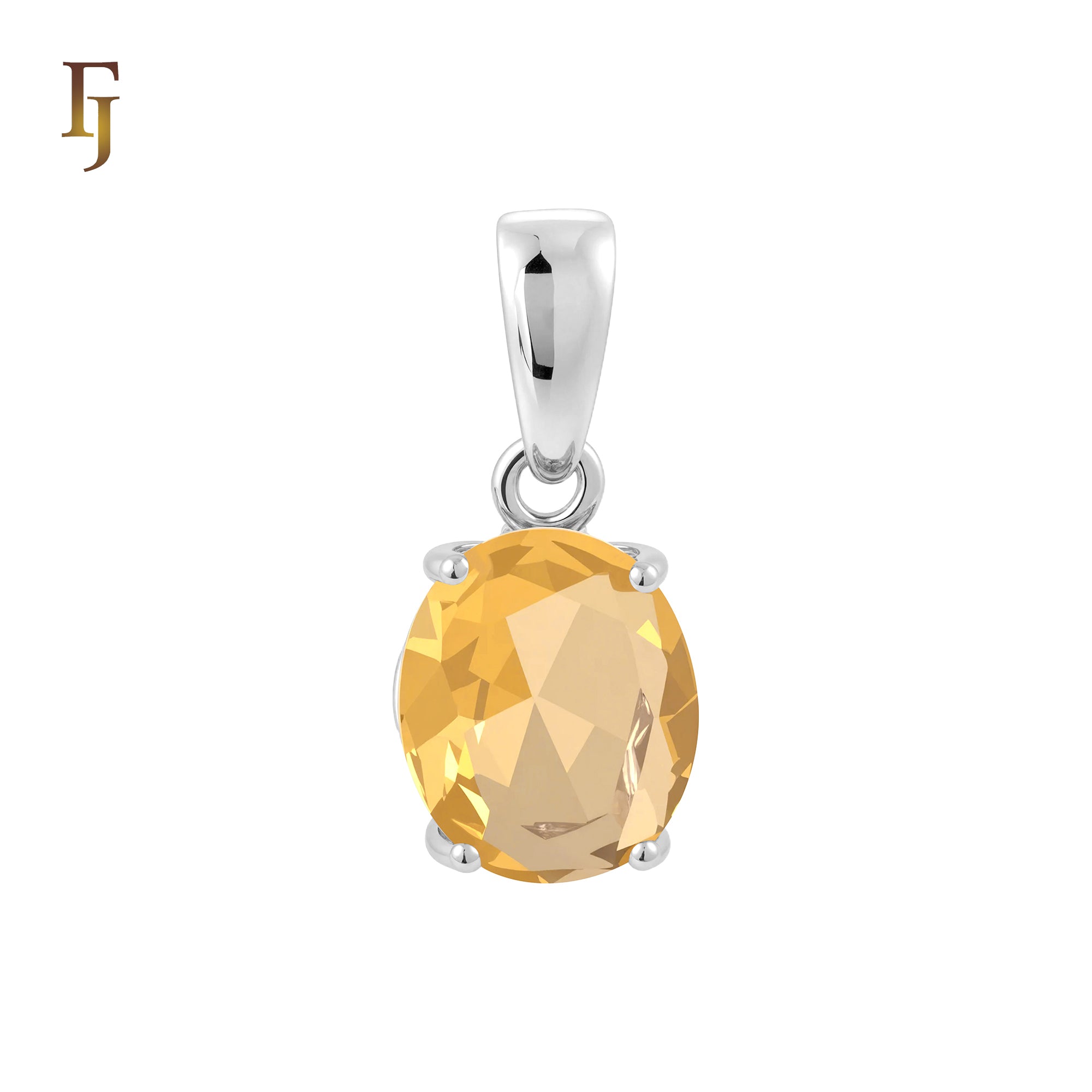 Riesiger ovaler Solitäranhänger aus Roségold mit orange-gelbem Zirkonia