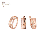 Conjunto cruzado de oro rosa